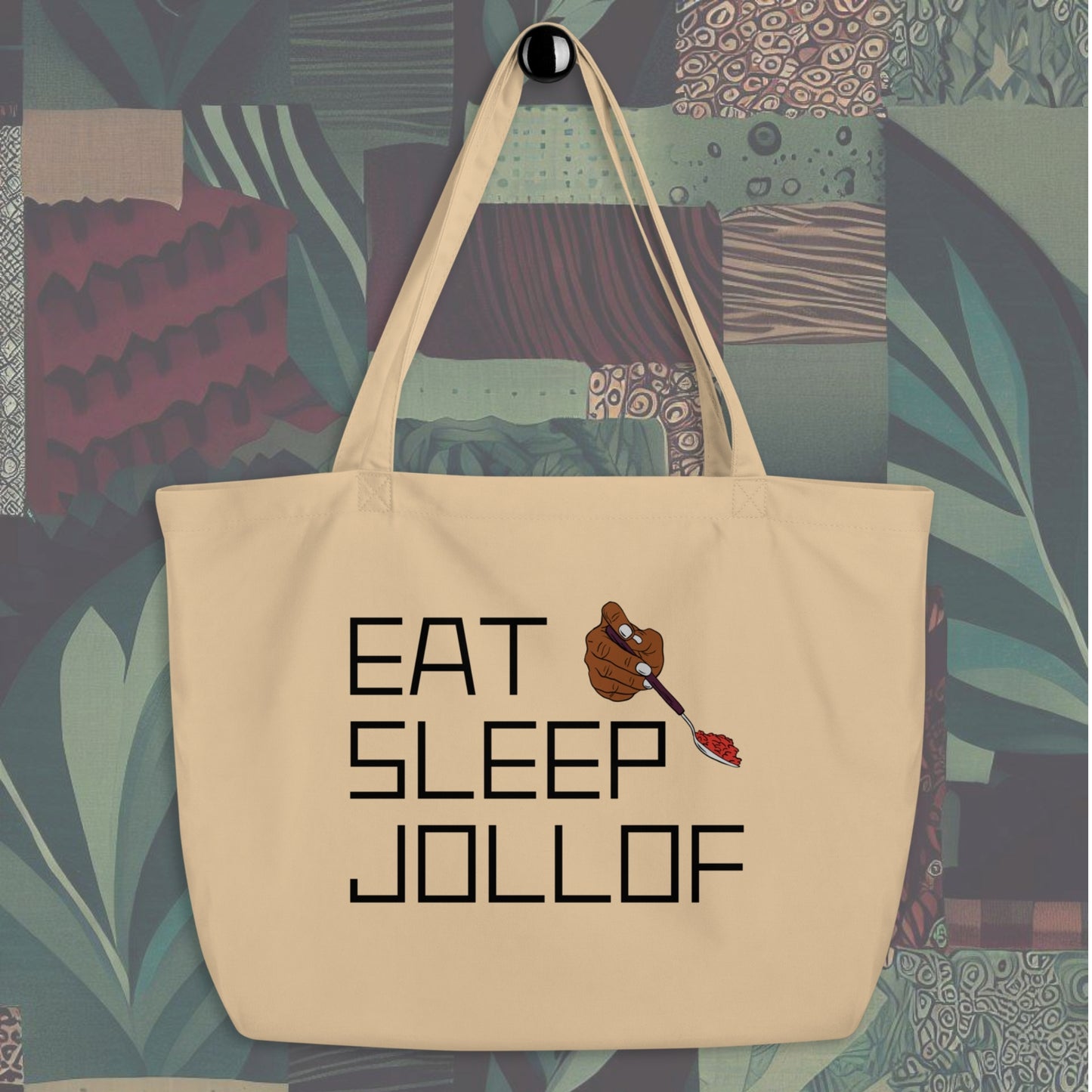 EAT, SLEEP, JOLLOF Tote Bag