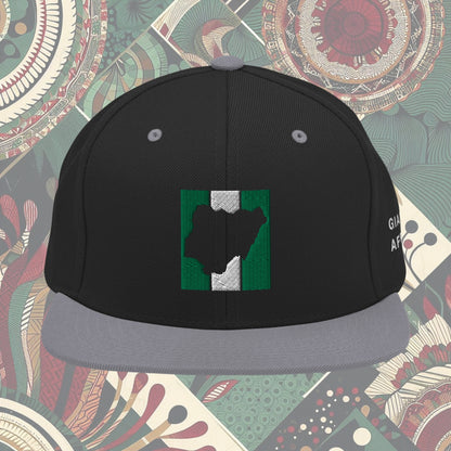 Nigeria, Nigeria Flag, Nigerian Flag, Nigerian Flag Hat, Nigeria Flag Hat, Snapback, Nigerian Flag Snapback, Nigeria Flag Snapback, Grey