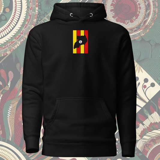 Uganga Ugandan Hoodie, Front, Black-owned streetwear, Pearl of Africa